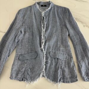 MT by Amati Lightweight Linen Frayed Blazer sz M